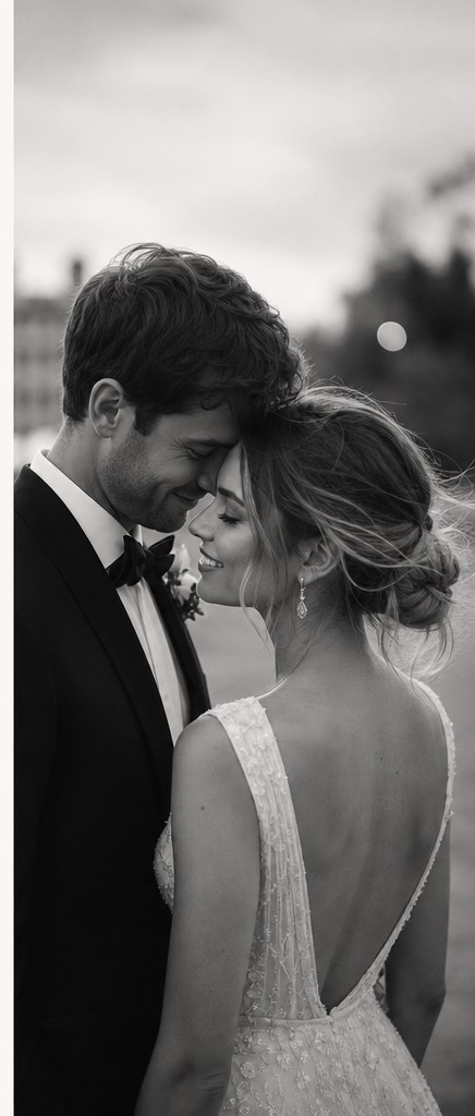 Couple at their wedding
